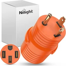 Nilight 30 Amp to 50Amp RV Power Adapter 3 Prong 125/250 Volt Heavy Duty Convert