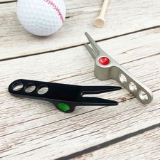 Scotty Cameron Style Green / Red Spot Aluminum Collector Pitchfork Divot Tool