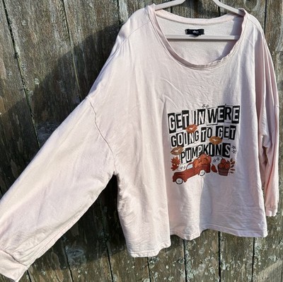 ELLOS Long Sleeve Tshirt Size 4X (34/36) Fall Get in We're Going To Get Pumpkins