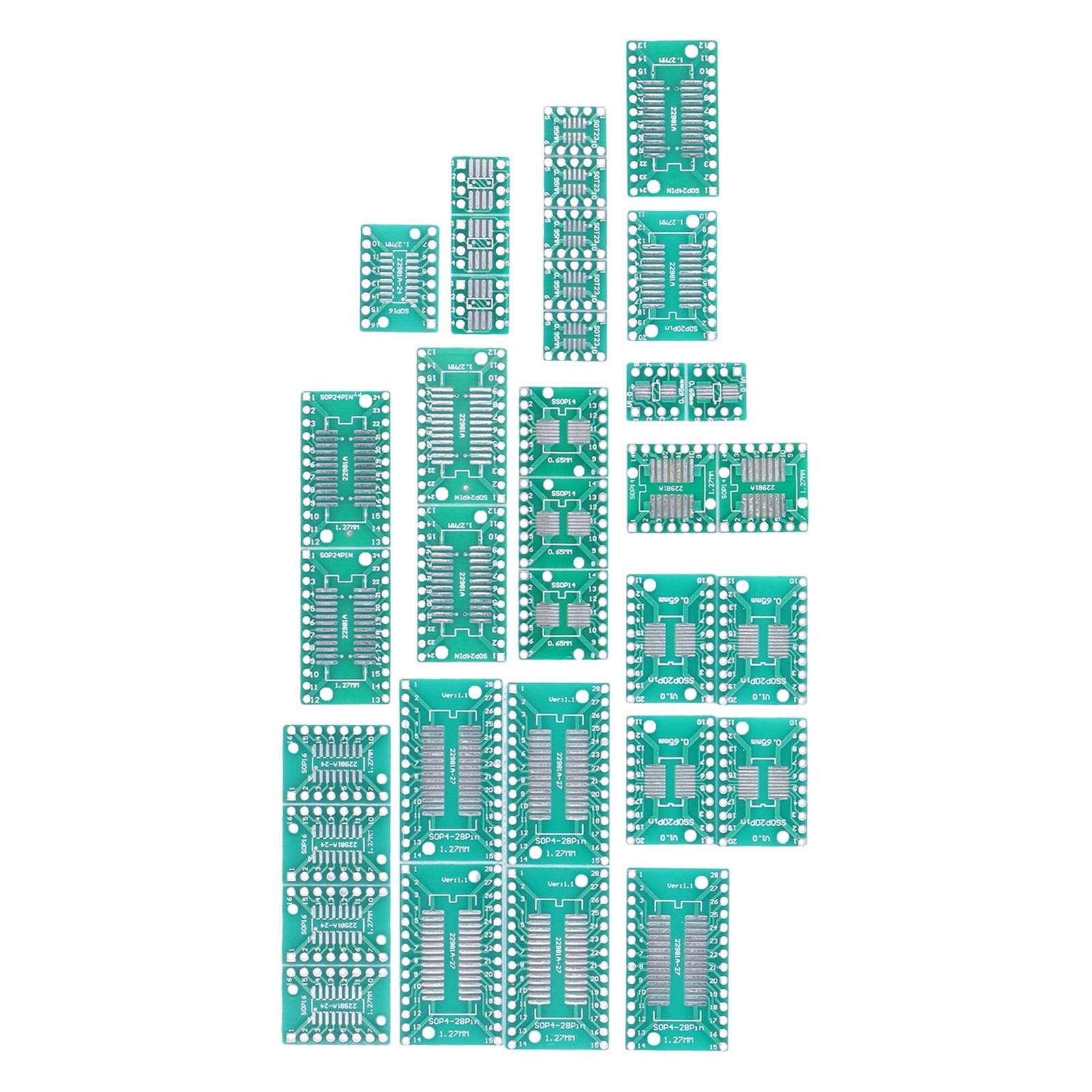 35Pcs Prototype Board PCB SMT To DIP Adapter Plate Converter Control