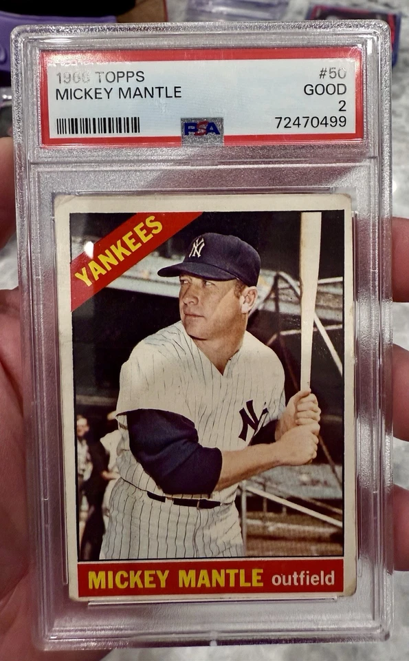 1966 Topps Mickey Mantle #50!! New York Yankees Legend 🐐 ⚾️. PSA Graded - Image 2 of 4