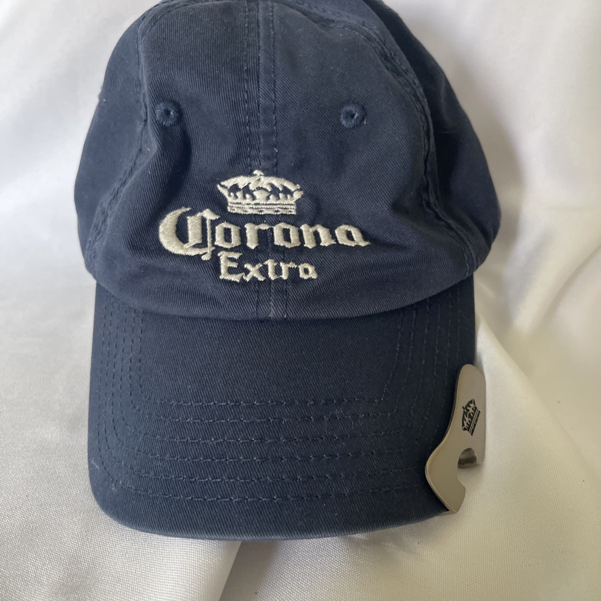 Corona Extra ボトルキャップピアス Corona Extra Blue Leather Strap Adjustable Hat With Bottle Opener