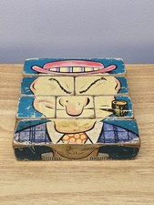 1948 Changeable Charlie Vintage Wood Block Puzzle Changing Faces Incomplete