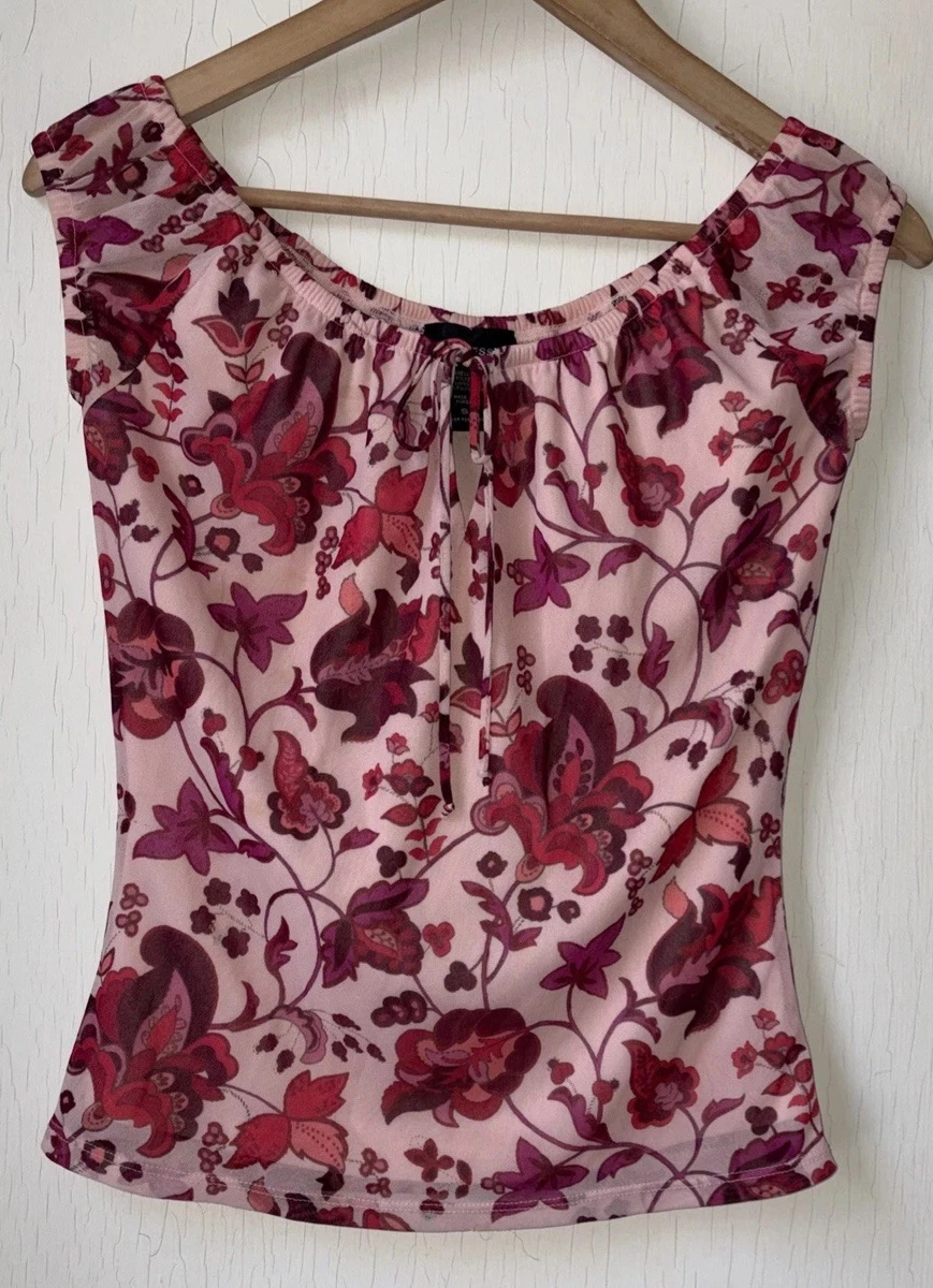 Top Express Manches Longues Imprimé Floral – Taille S, Crème, En Parfait état D'occasion