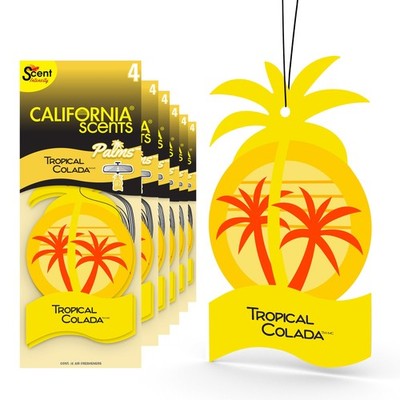 California Scents Tropical Colada Air Freshener 6 Count Hanging Car Scent
