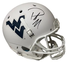 PAT MCAFEE WEST VIRGINIA MOUNTINEERS SIGNED AUTO FULL SIZE REPLICA HELMET JSA