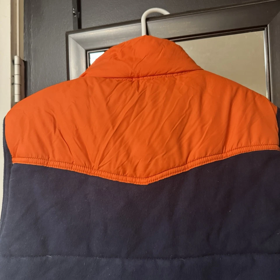 De Colección Polo Ralph Lauren Para Hombres Azul Naranja Forrado a Cuadros Chaleco Abombado Grande - Leer Foto 4 de 4