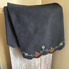 Wool Cotton 14x36 Pumpkins Halloween Thanksgiving Runner Fall Autumn