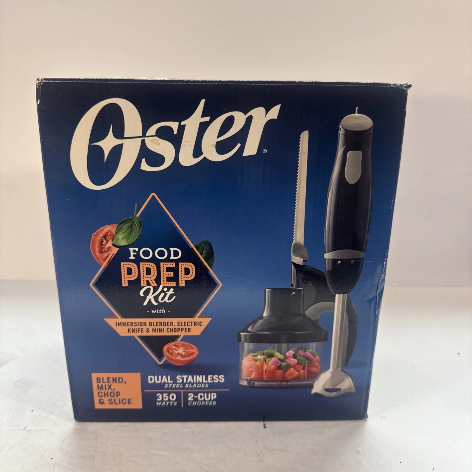 Oster Food Prep Kit with Immersion Blender, Electric Knife, and 2-Cup Capacit M1
