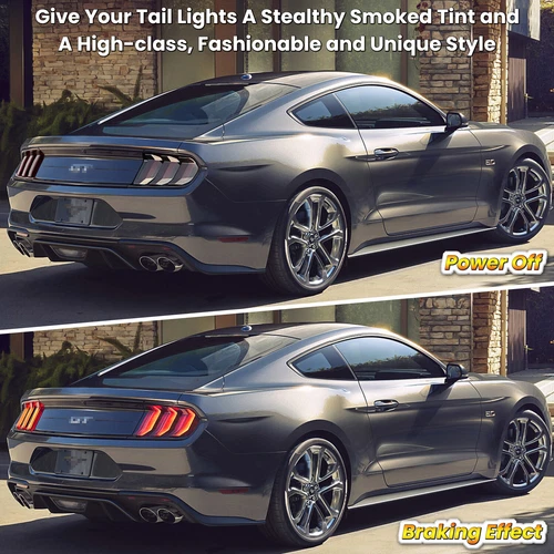 Smoke Black Tail Light Lamp Cover Guard Trim Accessories for Ford Mustang 18-21 - Picture 3 of 10