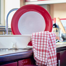 6x Large Terry Tea Towels 45x65cm – 100% Cotton Luxury Check Soft Kitchen Towels