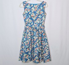 Lindy Bop S Audrey Dress Pinup 50s Sleeveless Full Skirt Floral Print Pockets