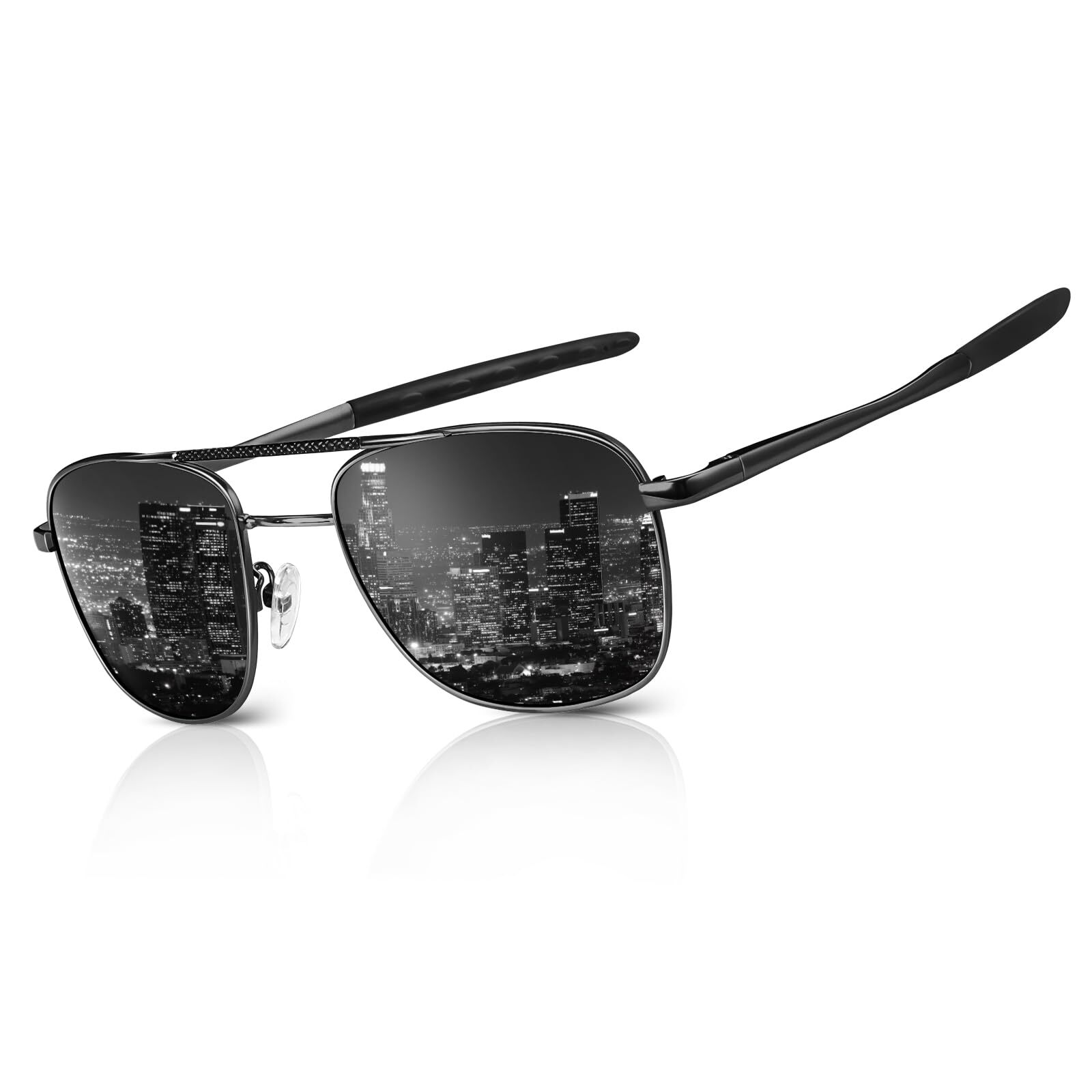 Classic Square Sunglasses for Men Polarized UV Protection Ultralight Driving ...