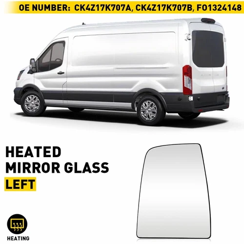 Left Side Upper Rear View Convex Heated Mirror Glass For 2015-2022 Ford Transit