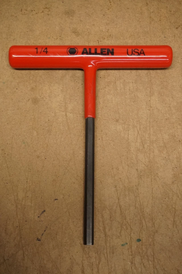 10 pc ALLEN 57314 Individual Keys 1/4" Hex 6" OAL Cushion Grip T-Handle wrenches - Image 2 of 4