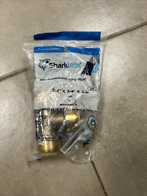 Sharkbit U370LFA  Push-to-connect PEX Copper Tee 3/4'' x 3/4'' x 3/4''  Lead Free