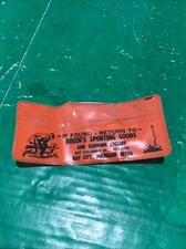 VTG Deer Hunting License Back Tag Holder w/ Pin Orange Plastic 70's Bay City, MI