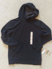 Boy's Urban Pipeline Cotton Blend Black Hoodie with Front Pocket: size medium M