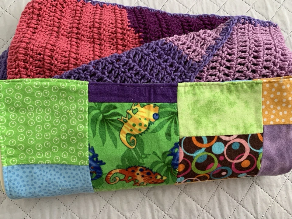 婴儿被子/扔手工36x36英寸虫子当代现代圆圈绿色 — 第 4/4 张图片