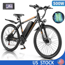 500W 48V Electric Bike 26" Adults Mountain Bicycle 21Speed e Bike w/ Cruise Mode