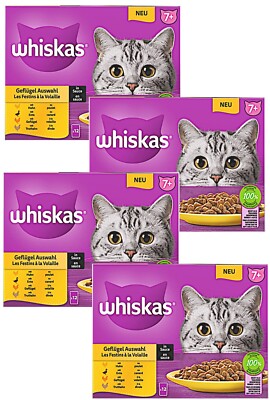 Whiskas 7+ Geflügelauswahl - 48 x 85 g (  7,82/ kg) 4 Sorten in Sauce für Katzen