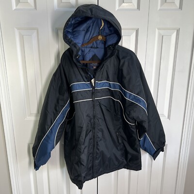 VTG Faded Glory Men’s XL BLACK Insulated Hooded Outdoors Coat Jacket NEW 