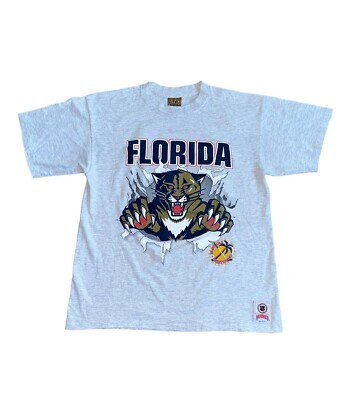 Vintage 90's Florida Panthers Hockey Men's Double Sided Nutmeg T