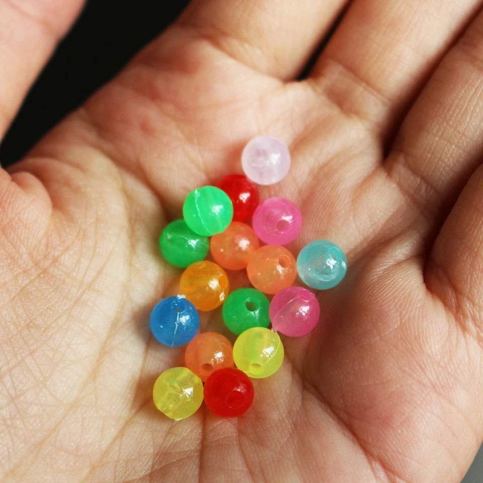 550 piezas 6 mm Cuentas de pesca de plástico luminoso ojos de pez redondos señuelo flotante cebo Foto 3 de 4