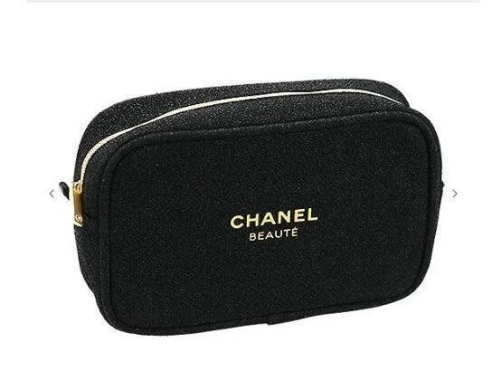 CHANEL BEAUTE Pouch Black 13×20×5cm *No Box* Christmas limited
