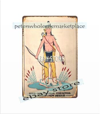 1954 Gallup New Mexico, Inter-Tribal Indian Ceremonial native American tin sign