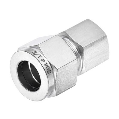Compression Tube Fitting 1/4NPT Female Thread x 1/2'' Tube OD Straight Couplin...