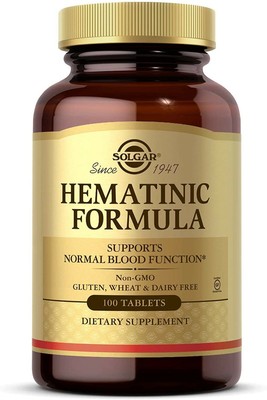 Solgar Hematinic Formula 100 Tablets Supports Normal Blood Function Cont Ebay