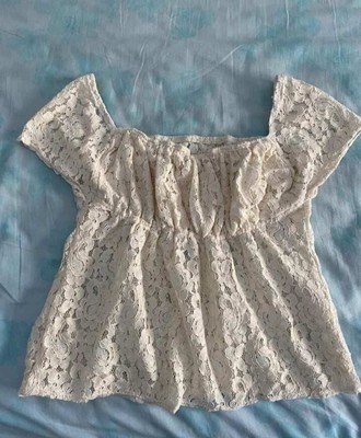 White Baby Doll Milkmaid Dainty Coquette Blouse