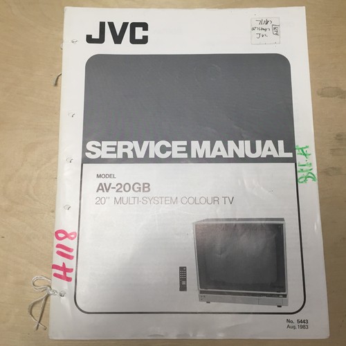 JVC Service Manual for the AV20GB Color TV Repair eBay