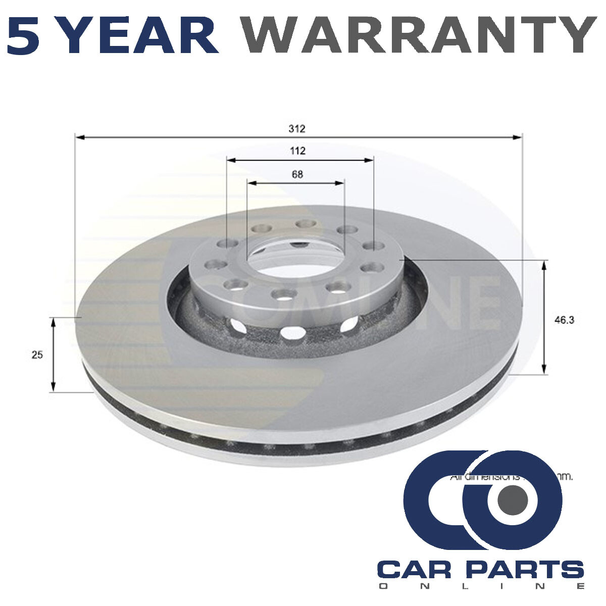 Brake Disc Front CPO Fits Audi A4 1996-2009 VW Passat 1996-2005 #1