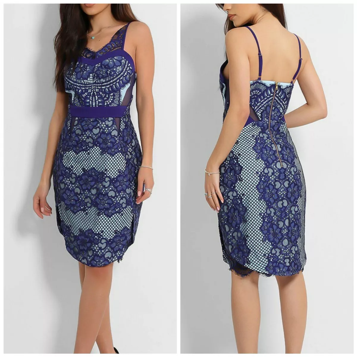 Royal blue lace hot sale dress
