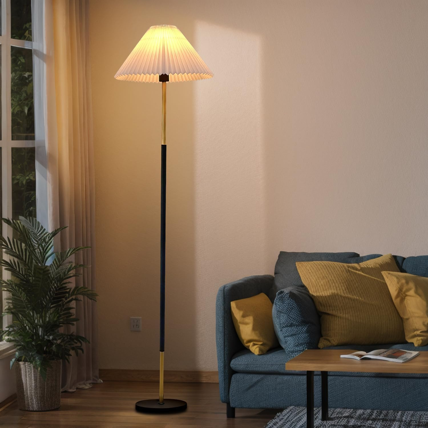 66''Floor Lamp,9W LED Edison Bulb Included Nordic Style Standing Lamp with Foot