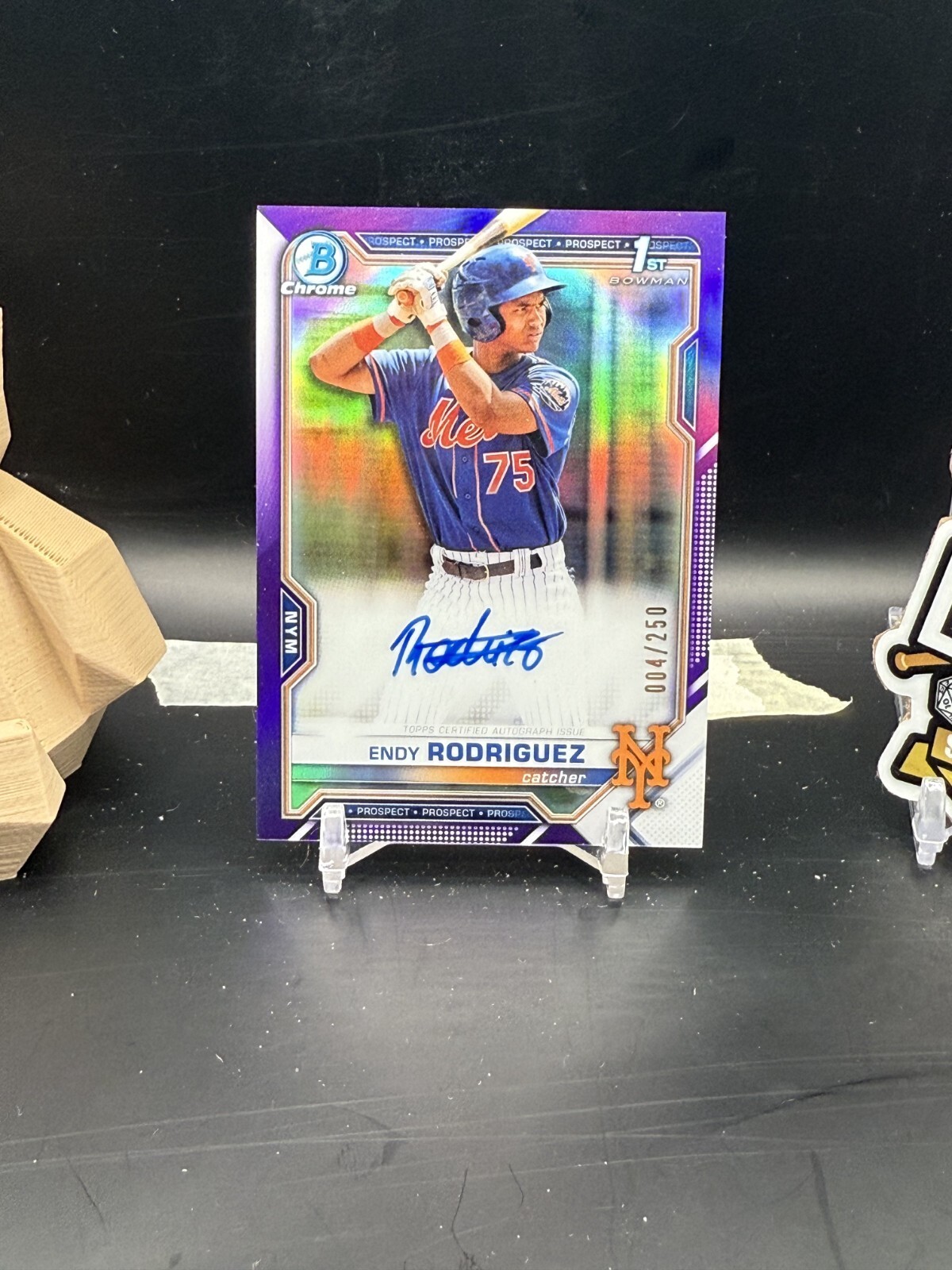 Endy Rodriguez 2021 Topps Bowman Chrome Purple Auto /250 Mets (CBR)