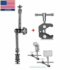 US 11" Articulating Magic Arm + Super Clamp Crab for DSLR Camera LCD Monitor LED