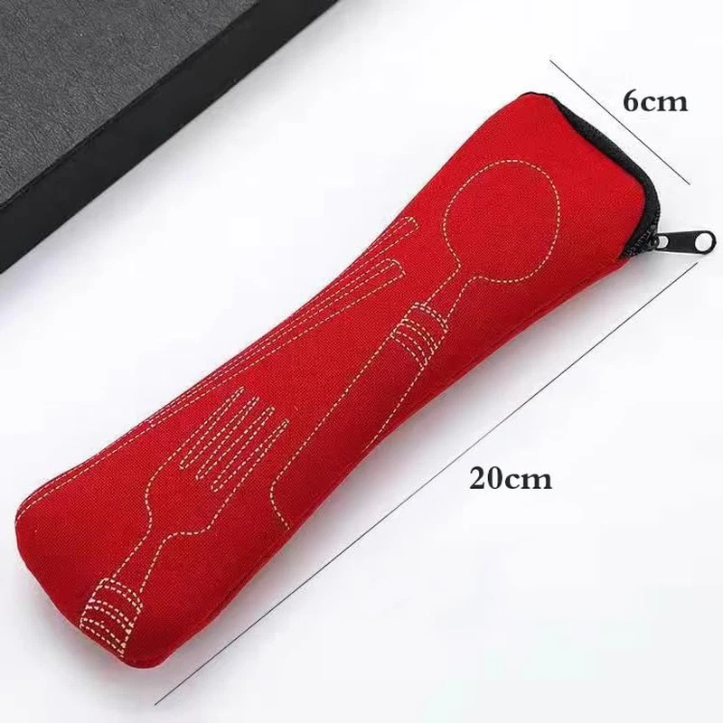 Bestecktasche Für Unterwegs, 3 Stück Tragbare Neopren Picknick Bestecktaschen Ge - Bild 2 von 4