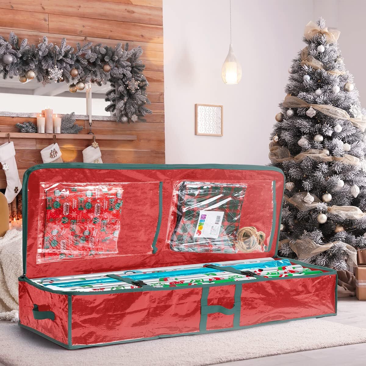 40 Gift Wrap Organizer Underbed Christmas Wrapping Paper Storage Box 24
