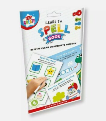 A5 Rechtschreib lernen Buch 20 Arbeitsblatt abwischen & reinigen mit Stift - SPWW/1