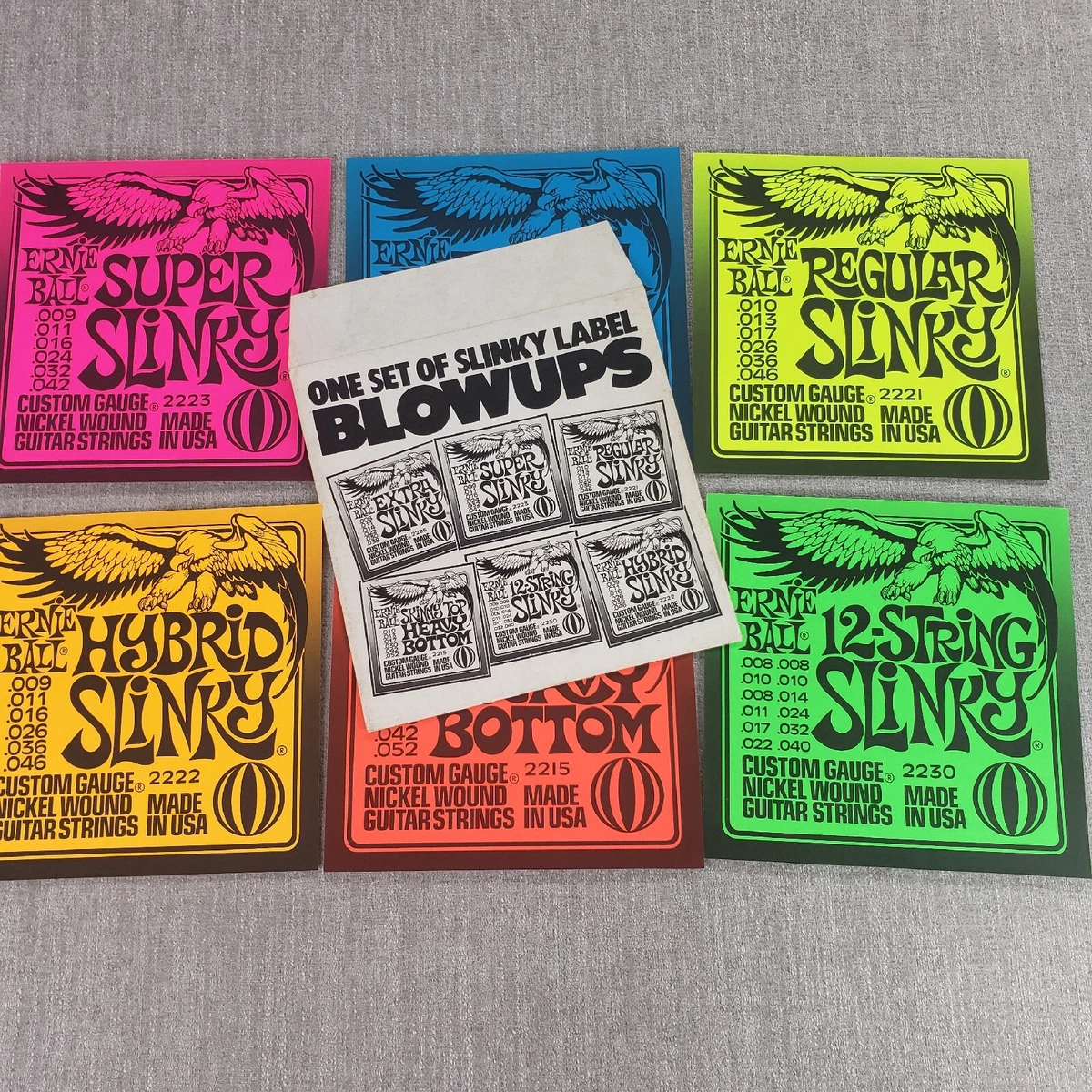 Ernie Ball Strings Dealer Promo Label Blowups With Original Envelope