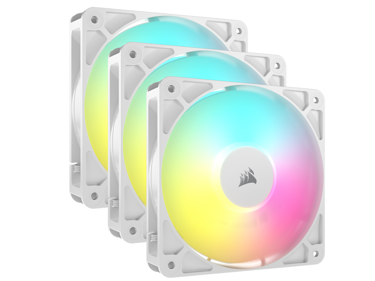 CORSAIR RS120 ARGB PWM 120mm Fans Triple Pack - White - Simplified