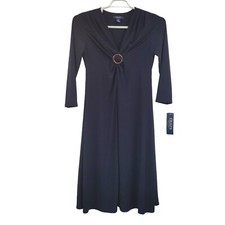 Chaps Women's O-Ring Dress Blue Medium