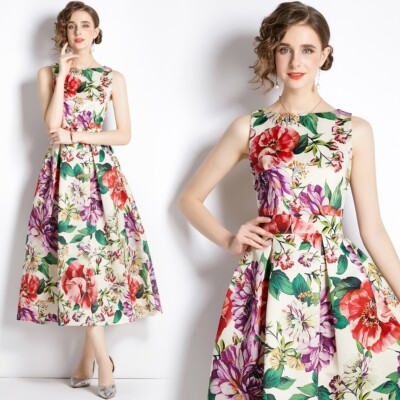 Elegant Vintage Floral Pretty Women Flared A-Line Formal Quinceanera Dress | eBay Elegant Vintage Floral Pretty Women Flared A-Line Formal Quinceanera Dress | eBay