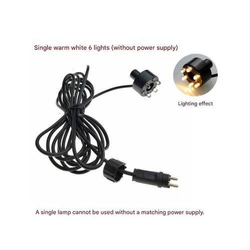 Underwater 6-LED Light Ring For Fountain Fish Pond Water Garden AC AdapterfrCr - Picture 10 of 19