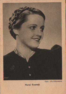 OLD POSTCARD ACTRESS GERMANY HANSI KNOTECK YEAR 1939 CARTE POSTALE POSTAL CC1282
