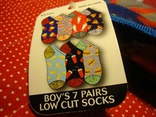Children's Boy or Girl Socks 7 Pack Low Cut Socks Colorful Soft Size 6-8.5  R8