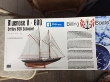 Vintage Billing Boats Bluenose II Series 600 Wood Kit Denmark, BB600 OPENED